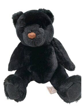 Velvete by Greek Black Teddy Bear Plush Stuffed Animal 8" Sitting